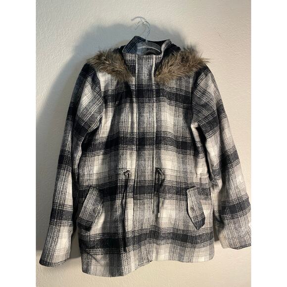 Mossimo women's plaid white and blackjackets size L - Picture 1 of 10